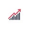 Illustration of arrow growing upward, growth process, success diagram, marketing chart. Stock Vector illustration isolated on