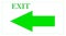 Illustration of an arrow indicates the exit to the left isolated on a white background