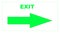 Illustration of an arrow indicates the exit to the right isolated on a white background