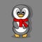 illustration art cute cartoon penguin with scraft character design