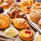 An illustration of assorted freshly baked pastries