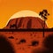 Illustration of Australian Uluru, Ayers Rock