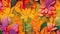 Illustration autumnal autumn - Many floral leaves with gradient,