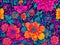 Illustration backdrop flourishes with an array of colorful flowers, a visual celebration of nature\\\'s kaleidoscope