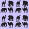 Illustration background with camels and elephants. Seamless pattern.