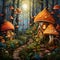 Illustration background of whimsical forest