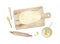 Illustration about baking - cutting board with dough, rolling pin