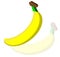 illustration banana with yellow color containing