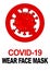 Illustration  banned coronavirus COVID-19  virus symbol inside the red circle frame and the cross symbol.