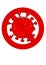 Illustration  banned coronavirus COVID-19  virus symbol inside the red circle frame and the cross symbol.