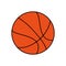 Illustration of a basketball outline isolated