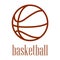 Illustration of a basketball outline isolated in white background.