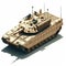 illustration of a battle tank isolated on a white background 2