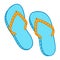 Illustration of beach flip flops. Summer image for holiday or vacation.