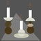 illustration of beautiful candles in candlesticks