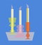illustration of beautiful candles in candlesticks