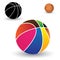 Illustration of beautiful colorful basket ball