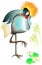 Illustration of beautiful crowned crane.