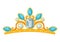 Illustration of beautiful gold jewelry tiara with precious stones.