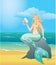 Illustration of a Beautiful mermaid girl