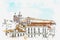 Illustration Beautiful panoramic view of Lisbon in Portugal.