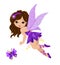 Illustration of a beautiful purple fairy