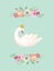 Illustration of Beautiful Swan with place for Baby Name for Poster Print, Baby Greetings, Invitation, Children Flyer