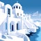 Illustration of a beautiful view of a greek village, Greece