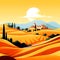 Illustration with a beautiful view of the hills of Tuscany, Italy