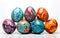illustration of beautifully decorated coloured Easter eggs