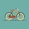 Illustration of a bicycle. Simple vector art with the side view of a bicycle .Cartoon of a bike. AI generated. Blue background