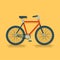 Illustration of a bicycle. Simple vector art with the side view of a bicycle .Cartoon of a bike. AI generated. Yellow background