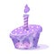 Illustration of a Birthday Cake with a Candle on Top