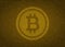 Illustration of bitcoin symbol over matrix background