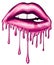 Illustration of Biting Dripping Lips - Graphic illustration