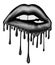 Illustration of Biting Dripping Lips - Graphic illustration