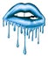 Illustration of Biting Dripping Lips - Graphic illustration