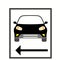 illustration of a black car can be used as a signpost to the left lane to the car park