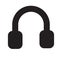 Illustration of Black Headphone Icon , Flat icon, Earphone, Headphone, Sound, Music