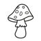 Illustration black and white mushrooms
