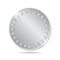 illustration of a blank silver coin on white background