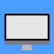 Illustration of Blank White Computer Monitor Mounted on Stand. Flat Style Desktop Empty Screen Design Idea for