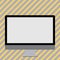 Illustration of Blank White Computer Monitor Mounted on Stand. Flat Style Desktop Empty Screen Design Idea for