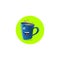 Illustration of blue cartoon funny mug that playfully winks