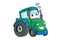 A illustration of blue green tractor design vector transportation