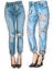 Illustration of blue jeans with embroidery for your design