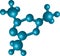 Illustration with blue molecule