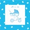 Illustration of blue pram with nipples