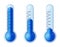 illustration of blue thermometers Different levels