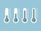 Illustration of blue thermometers with different levels, flat style, EPS10.